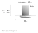 Coifa De Ilha Electrolux 90cm De Vidro C/ Luz De Led Ce9ix - Imagem 2