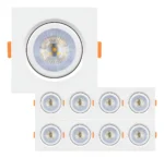 Kit 11 Spot Cob Direcionável Quadrado 5w Teto - Elgin Estrutura Branco Quente