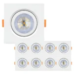 Kit 11 Spot Cob Direcionável Quadrado 5w Teto - Elgin Estrutura Branco Quente