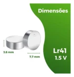 30 Bateria Lr41 Alcalina Elgin Termômetro Digital G-tech - Imagem 3