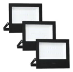 Kit 3 Refletores Led 100w Holofote Bivolt Branco Frio Elgin 110v/220v (bivolt) Preto Branco-frio