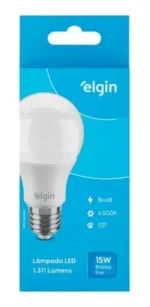 Kit 3 Lâmpadas Led 15w Bulbo Bivolt Branca Fria 6500k Elgin 127/220v Branco-frio - Imagem 4