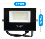 Kit 2 Refletores Projetor Led 50w Bivolt Branco Frio Elgin 127/220v Preto Branco-frio - Imagem 2