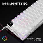 Teclado sem fio Logitech G Pro X 60 Lightspeed White - Imagem 8