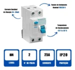Disjuntor Diferencial Residencial Idr De 30ma 2x25a Elgin - Imagem 2