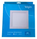 Kit 10 Luminária De Led De Embutir Quadrado 18w 6500k Elgin 110v/220v Branco - Imagem 4
