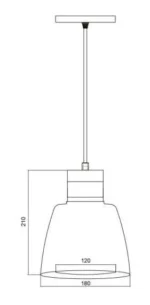 Lustre Luminária Pendente Cônico Torre E27 18cm - Elgin - Imagem 2
