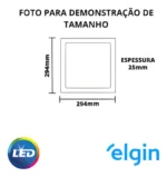 Kit 10 Painel Plafon Led Embutir Quadrado 18w 6500k Elgin 127/220v Branco - Imagem 2