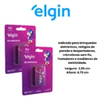 Bateria Elgin Recarregável 9v / 250mah / Rosa E Roxa Com Nf - Imagem 4