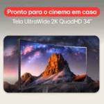 Monitor LG UltraWide Streaming 34SR60QC-B Tela curva WQuadHD (3440 x 1440) 21:9 de 34", WebOS, ThinQ Home, Air Play, Screen Share, Bluetooth - Imagem 3