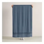 Jogo 5 Toalhas Gigantes Banhão Lumina 100% Algodão Karsten Cor Azul Sereno/azul Liso - Imagem 3