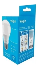 Kit 20 Lâmpadas Led 12w Bulbo Bivolt Branca Fria 6500k Elgin - Imagem 5