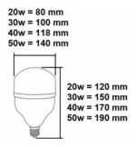 Kit 2 Lâmpadas Super Bulbo Alta Potência Led 50w 6500k Elgin 127/220v Branco-frio - Imagem 5