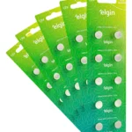 50 Baterias Alcalina Lr44 Elgin Botão - 5 Cartelas C/ 10 Uni