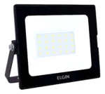 Refletor Elgin 30w Led Branco Frio 6500k 127/220v Preto Branco