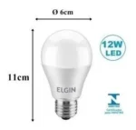 Kit 50 Lâmpadas Led Bulbo 12w E27 Branco Frio Inmetro Elgin 127/220v Branco-frio - Imagem 3