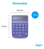 Calculadora Mv 4134 Azul Visor 12 Dig. Display Lcd Elgin - Imagem 3
