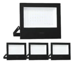 Kit 4 Refletores Led 100w Holofote Bivolt Branco Frio Elgin 110v/220v (bivolt) Preto Branco-frio