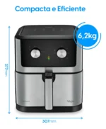 Fritadeira Air Fryer Chrome Fry - 8l Air Circuit 1.900w 220v - Imagem 9