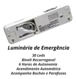 Kit 2 Luminarias de Emergencia 30 Leds Elgin - Imagem 5