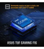 Notebook Asus Tuf Gaming F16 Fx608jhr Nvidia Rtx 5050 Intel Core I7 14650hx 16gb Ram 512gb Ssd Windows 11 Home Tela 16 165hz Nível Ips Cinza - Rv016w - Imagem 4