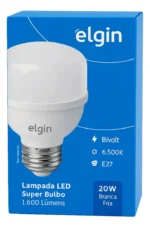 Kit 20 Lâmpadas Super Bulbo Alta Potência Led 20w Elgin Branco-frio - Imagem 4