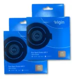 Kit 2x Eco Spot Preto Elgin 3w Redondo 3000k Bivolt 3v Branco