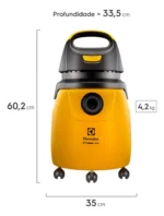 Aspirador De Pó E Água Profissional 1300w Electrolux 20l 220v - Imagem 3
