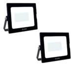 Kit 2 Refletor Elgin 30w Led Branco Frio 6500k Bivolt Ip65 127/220v Preto Branco-frio
