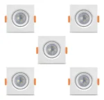 Kit 11 Spot Cob Direcionável Quadrado 5w Teto - Elgin Estrutura Branco Quente - Imagem 2