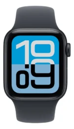 Apple Watch SE 3 GPS • Caixa meia-noite de alumínio – 44 mm • Pulseira esportiva meia-noite – M/G - Imagem 2