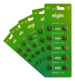 200 Baterias Botão Alcalina Lr621/ag1 Elgin 1,5v 20 Blister - Imagem 2