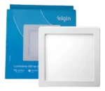 Kit 10 Painel Luminárialed Sobrepor Quadrado 12w 3000k Elgin 110v/220v Branco