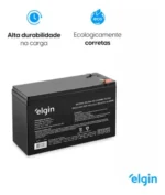 Bateria Elgin Nobreak Alarmes Cerca Elétrica 12V 7AH Selada - Imagem 3
