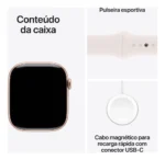 Apple Watch Series 10 GPS + Cellular • Caixa cor de ouro rosa de alumínio – 46 mm • Pulseira esportiva blush-clara – M/G - Imagem 9