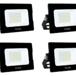 Kit 4 Refletores Elgin 10w Projetor Led Branco Frio Bivolt 110v/220v (bivolt) Preta Branco-frio