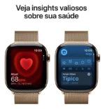 Apple Watch Series 11 GPS + Cellular - Caixa dourada de titânio – 46 mm - Pulseira dourada estilo milanês – P/M - Imagem 5