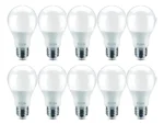 Kit 10 Lâmpadas Bulbo Led 9w Bivolt 3000k Branca Morna Elgin 127v Branco-quente