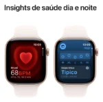 Apple Watch Series 10 GPS + Cellular • Caixa cor de ouro rosa de alumínio – 46 mm • Pulseira esportiva blush-clara – M/G - Imagem 5