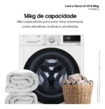 Lava E Seca Roupas 14kg Vc4 LG - color branco. - Imagem 2