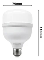 Kit 2 Lâmpadas Super Bulbo Alta Potência Led 20w 6500k Elgin Cor da luz Branco-frio 110V/220V - Imagem 8