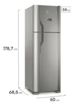 Geladeira Electrolux Frost Free 371L Turbo Congelamento Duplex Cor Inox DFX41 127v - Imagem 3