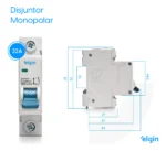 Disjuntor Monopolar 32a Elgin Curva C Termomagnético - Elgin - Imagem 3