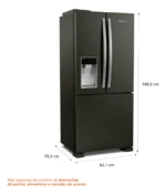 Geladeira Brastemp Frost Free French Door Água E Gelo Na Por Cor Black inox - Imagem 5