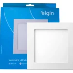 Kit 10 Luminária De Led De Embutir Quadrado 18w 6500k Elgin 110v/220v Branco