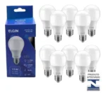 Kit Com 10 Lâmpadas Led 9w 3000k Branca Morna Elgin 127v Branco-quente - Imagem 4