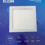Luminária Led Quadrada De Embutir 24w 6500k Elgin Estrutura Branco