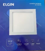 Luminária Led Quadrada De Embutir 24w 6500k Elgin Estrutura Branco