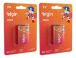 Bateria Comum 9v Zinco Carvão Elgin Com 2 Unid