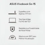 Notebook Asus Vivobook Go E1504GA Intel Core I3 N305 4Gb Ram 256Gb Ssd Linux Keepos Tela 15,6 Fhd Silver - Nj447 - Imagem 2
